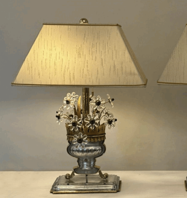 Pair of Flower Basket Table Lamp by Banci Firenze - Image 8
