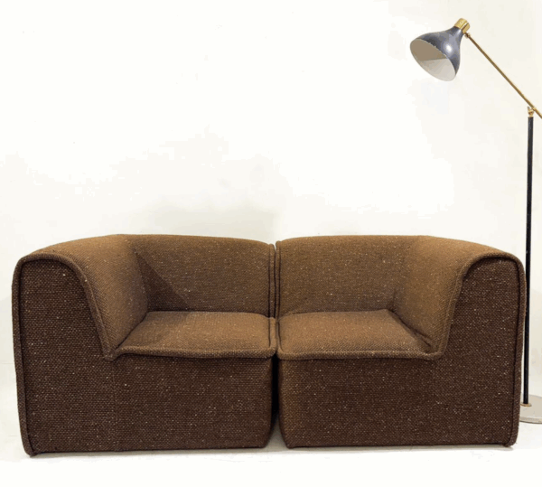 Mid-Century Modern Brown Two-Seater Sofa, Italy - Image 3