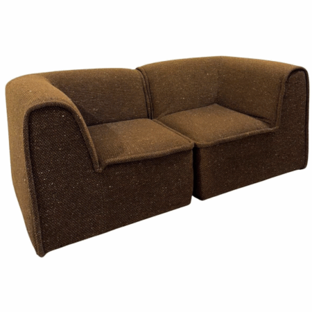 Mid-Century Modern Brown Two-Seater Sofa, Italy