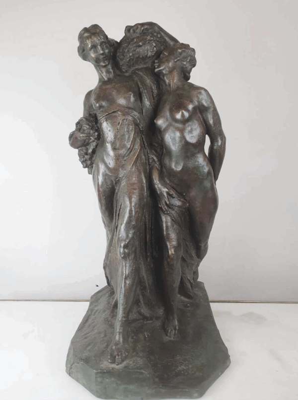 Jos De DECKER, Bronze With Green Patina "Allegory Of Spring" - Image 2