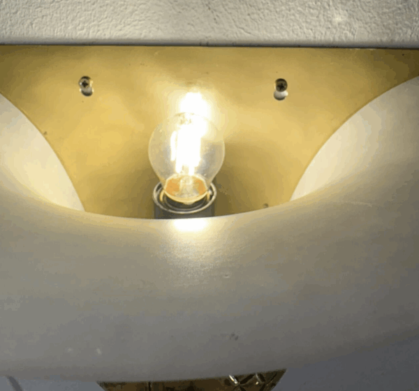 Mid-Century Pair of Snake Wall Lights, Brass and Alabaster, Italy, 1970s - Image 2