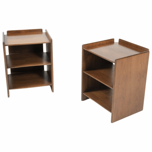 Mid-Century Pair of Wooden Nightstands, Italy, 1960s