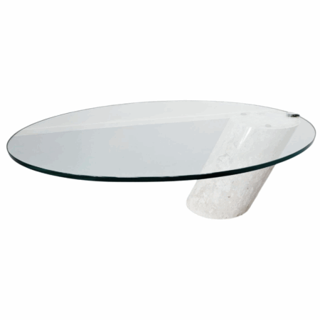 Model K1000 Travertine & Glass Coffee Table By Team Form
