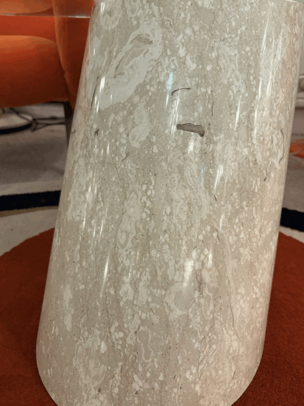 Model K1000 Travertine & Glass Coffee Table By Team Form - Image 3