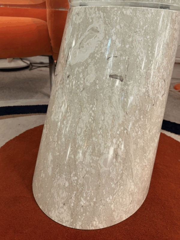 Model K1000 Travertine & Glass Coffee Table By Team Form - Image 2