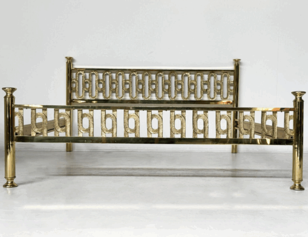 Mid-Century Brass Bed by Angelo Brotto, Esperia, Italy, 1970s - Image 8