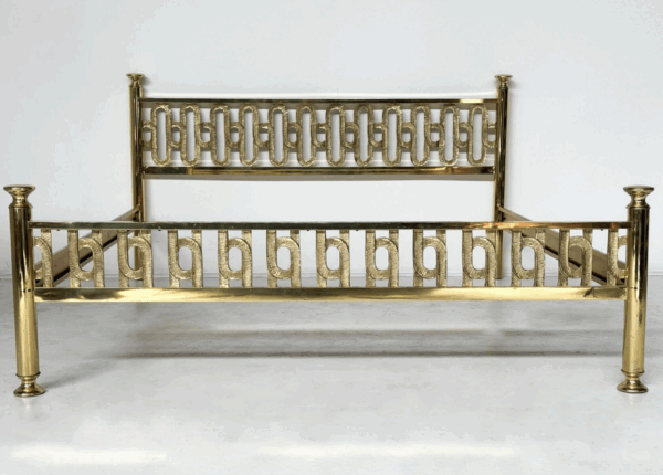 Mid-Century Brass Bed by Angelo Brotto, Esperia, Italy, 1970s - Image 3