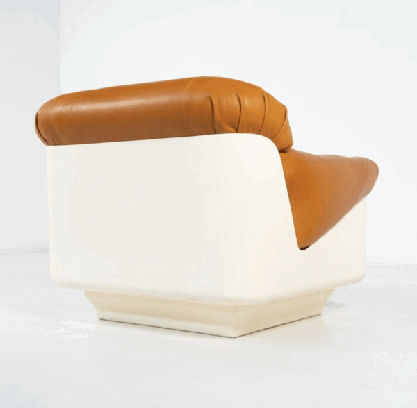 Pair of Armchairs by Jorge Zalszupin, Fiberglass and Leather, 2 pairs available - Image 2