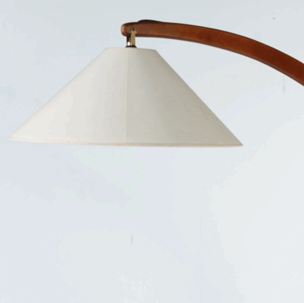 Mid-Century Modern Wooden Arc Floor Lamp, Italy, 1960s - Image 3