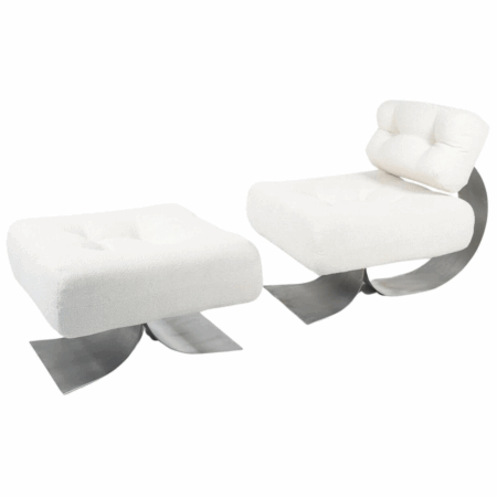 "Alta" Lounge Chair and Ottoman by Oscar Niemeyer for Mobilier International