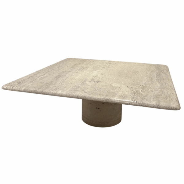 Square Travertine Coffee Table by Angelo Mangiarotti for Up & Up, Italy, 1970s - Image 2