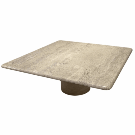 Square Travertine Coffee Table by Angelo Mangiarotti for Up & Up, Italy, 1970s