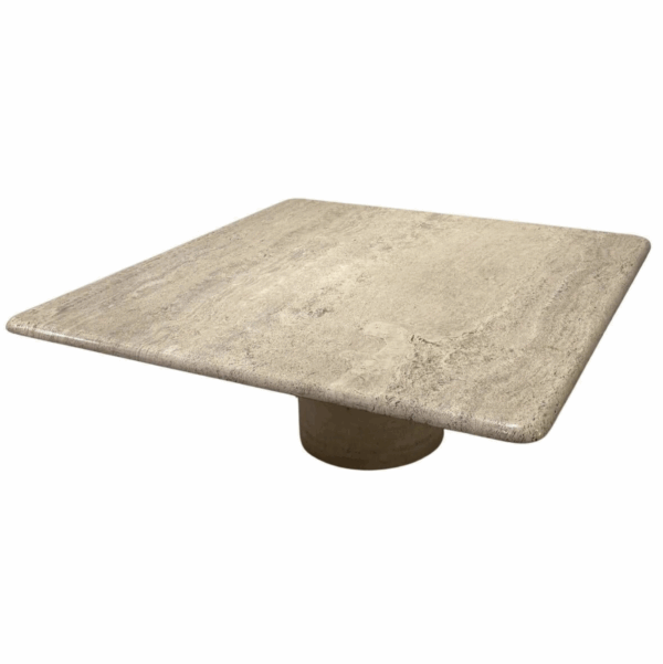Square Travertine Coffee Table by Angelo Mangiarotti for Up & Up, Italy, 1970s