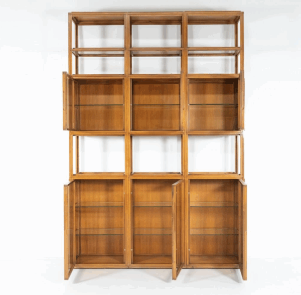 Mid-Century Modern Shelves, Wood and Glass - Image 3