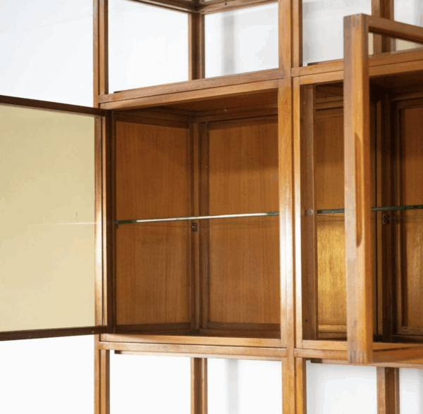 Mid-Century Modern Shelves, Wood and Glass - Image 2