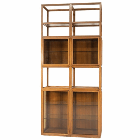 Mid-Century Modern Shelves, Wood and Glass