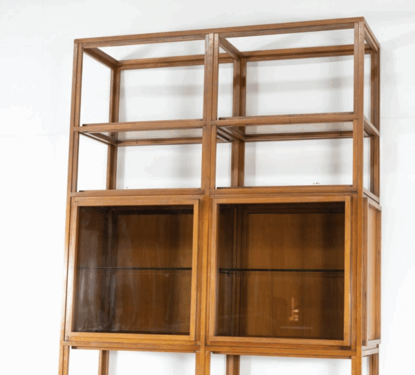 Mid-Century Modern Shelves, Wood and Glass - Image 3