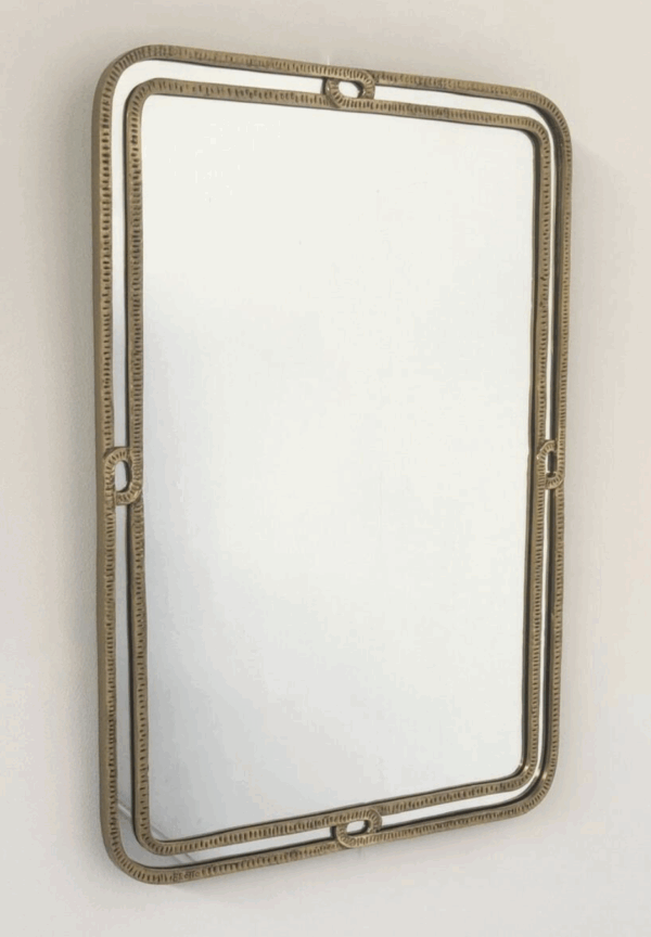 Mid-Century Bronze Mirror by Angelo Brotto, signed, 1950s - Image 4