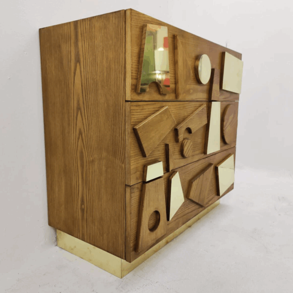 Contemporary Chest of Drawers, Wood and Brass, Italy - Sold Individually - Image 9