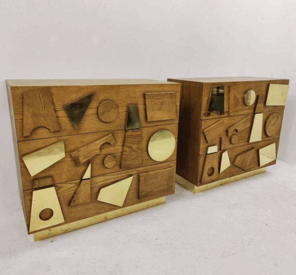 Contemporary Chest of Drawers, Wood and Brass, Italy - Sold Individually - Image 4