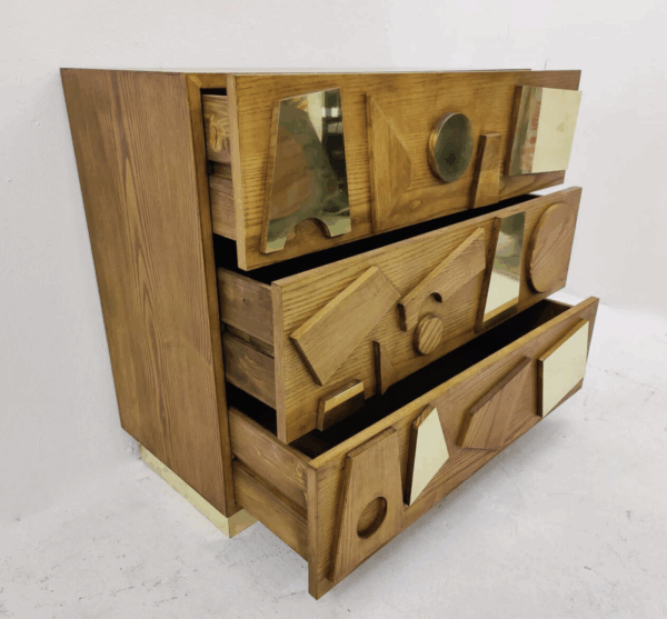 Contemporary Chest of Drawers, Wood and Brass, Italy - Sold Individually - Image 3