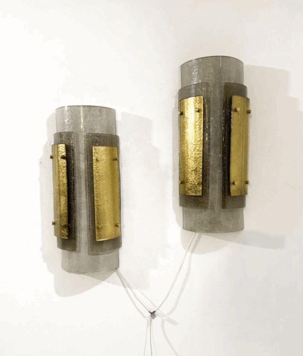 Contemporary Murano Wall Lights, Smoked Glass, Italy - Image 2