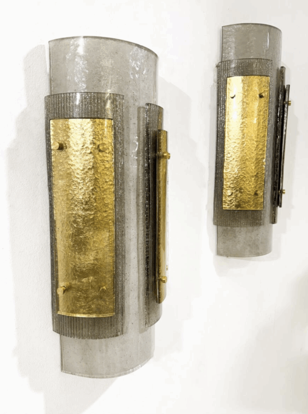 Contemporary Murano Wall Lights, Smoked Glass, Italy - Image 6