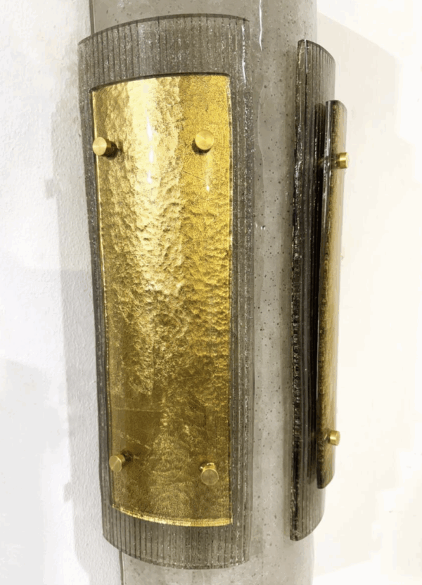 Contemporary Murano Wall Lights, Smoked Glass, Italy - Image 5