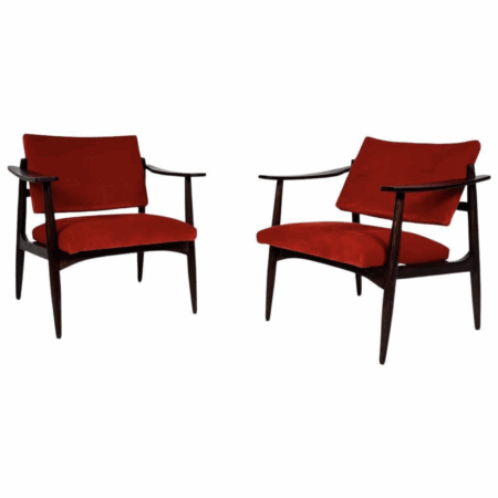 Pair of Mid-Century Armchairs in the Style of Edmund Homa