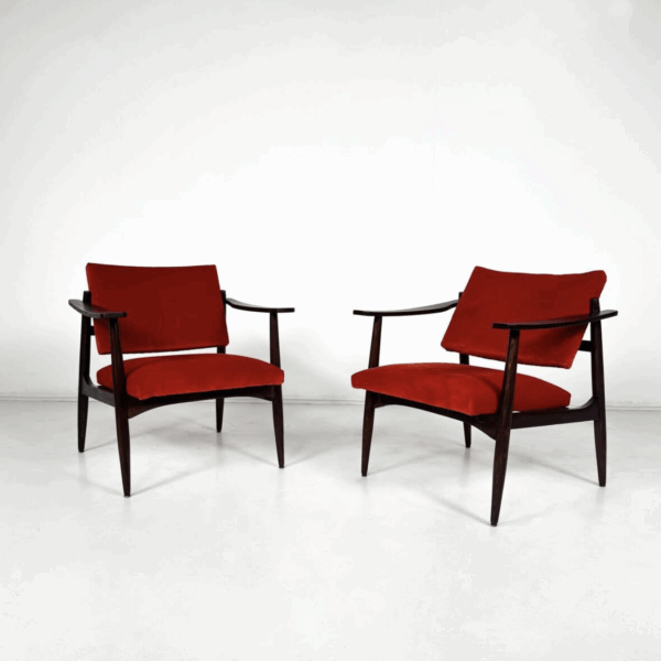 Pair of Mid-Century Armchairs in the Style of Edmund Homa - Image 6