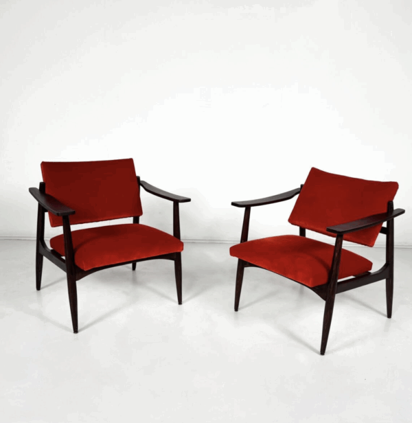 Pair of Mid-Century Armchairs in the Style of Edmund Homa - Image 4