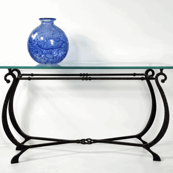 Glass and Wrought Iron Console, France, 1940s - Image 7