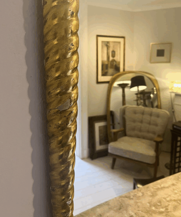Mid-Century Twisted Gilded Wood Mirror attribued to Osvaldo Borsani, 1950s - Image 6