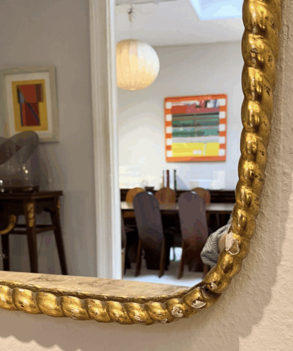 Mid-Century Twisted Gilded Wood Mirror attribued to Osvaldo Borsani, 1950s - Image 3