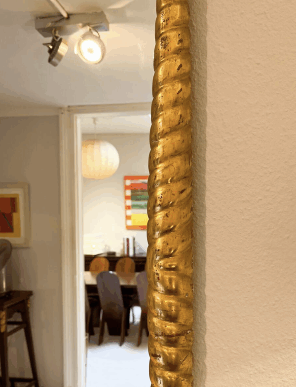 Mid-Century Twisted Gilded Wood Mirror attribued to Osvaldo Borsani, 1950s - Image 2