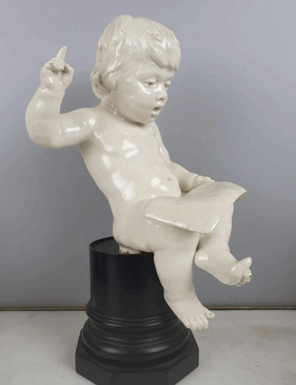 Group Of 5 Earthenware Musician Cherubs, Late 19th, Early 20th. - Image 9