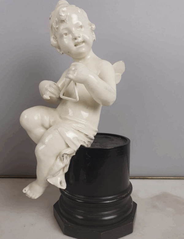 Group Of 5 Earthenware Musician Cherubs, Late 19th, Early 20th. - Image 7