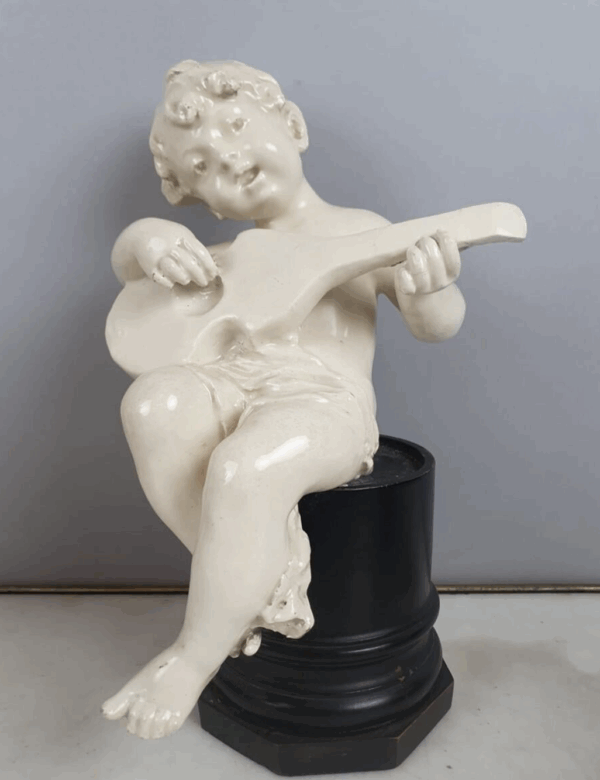 Group Of 5 Earthenware Musician Cherubs, Late 19th, Early 20th. - Image 6