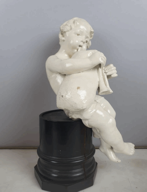 Group Of 5 Earthenware Musician Cherubs, Late 19th, Early 20th. - Image 5