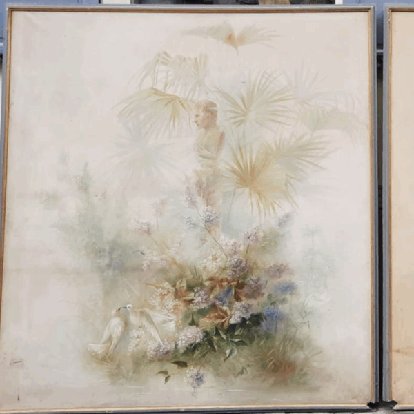 Large Decorative Canvas, Circa 1900, Signed A. Hubert - Image 13