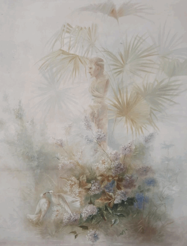 Large Decorative Canvas, Circa 1900, Signed A. Hubert - Image 2