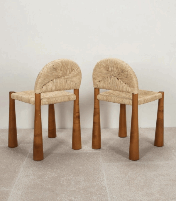 Mid-Century Set of 6 Italian Dining chairs by Alessandro Becchi, 1970s - Image 2