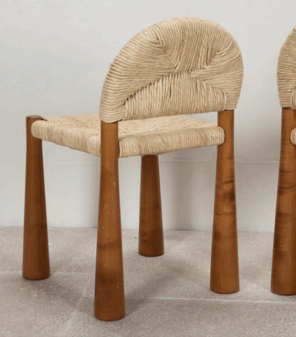 Mid-Century Set of 6 Italian Dining chairs by Alessandro Becchi, 1970s - Image 6