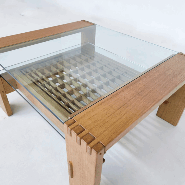 Mid-Century Modern Coffee Table by Rivadossi, Wood and Glass, Italy - Image 12