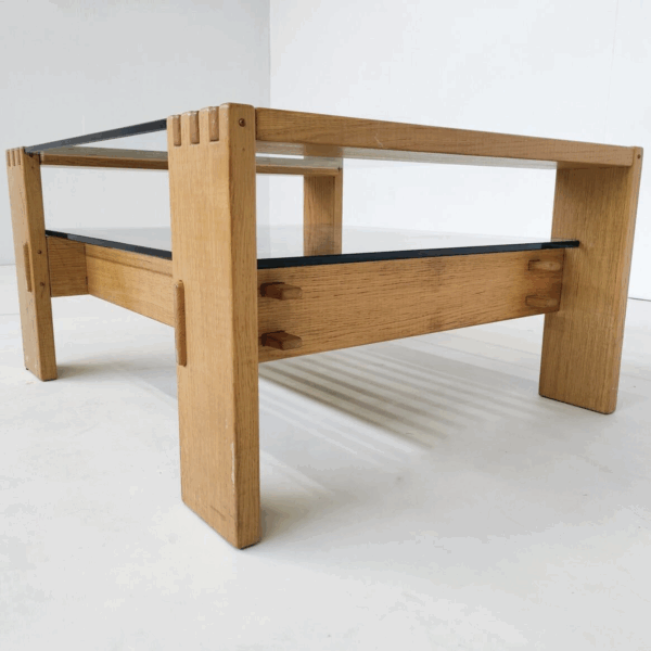 Mid-Century Modern Coffee Table by Rivadossi, Wood and Glass, Italy - Image 10