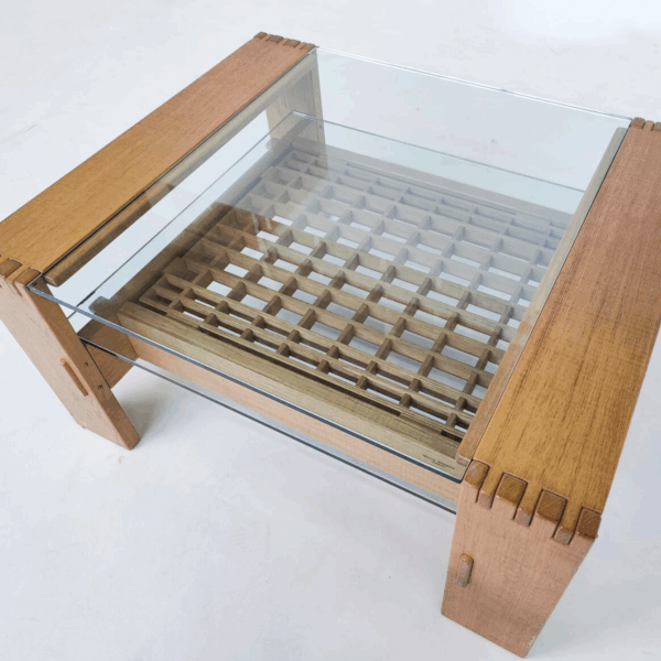 Mid-Century Modern Coffee Table by Rivadossi, Wood and Glass, Italy - Image 9