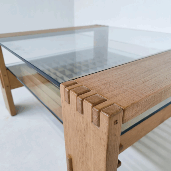 Mid-Century Modern Coffee Table by Rivadossi, Wood and Glass, Italy - Image 6