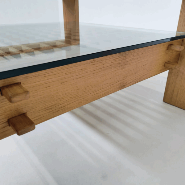 Mid-Century Modern Coffee Table by Rivadossi, Wood and Glass, Italy - Image 5