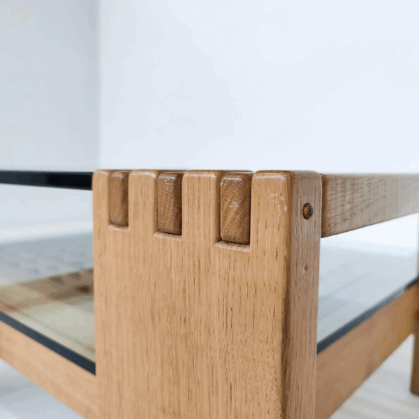 Mid-Century Modern Coffee Table by Rivadossi, Wood and Glass, Italy - Image 3