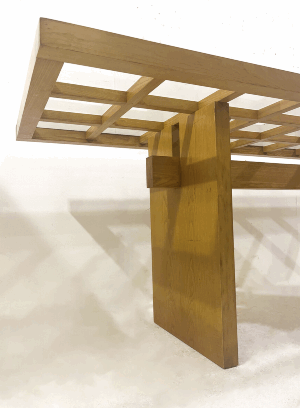 Mid-Century Dining Table, Wood with Glass Top, Italy, 1970s - Image 6